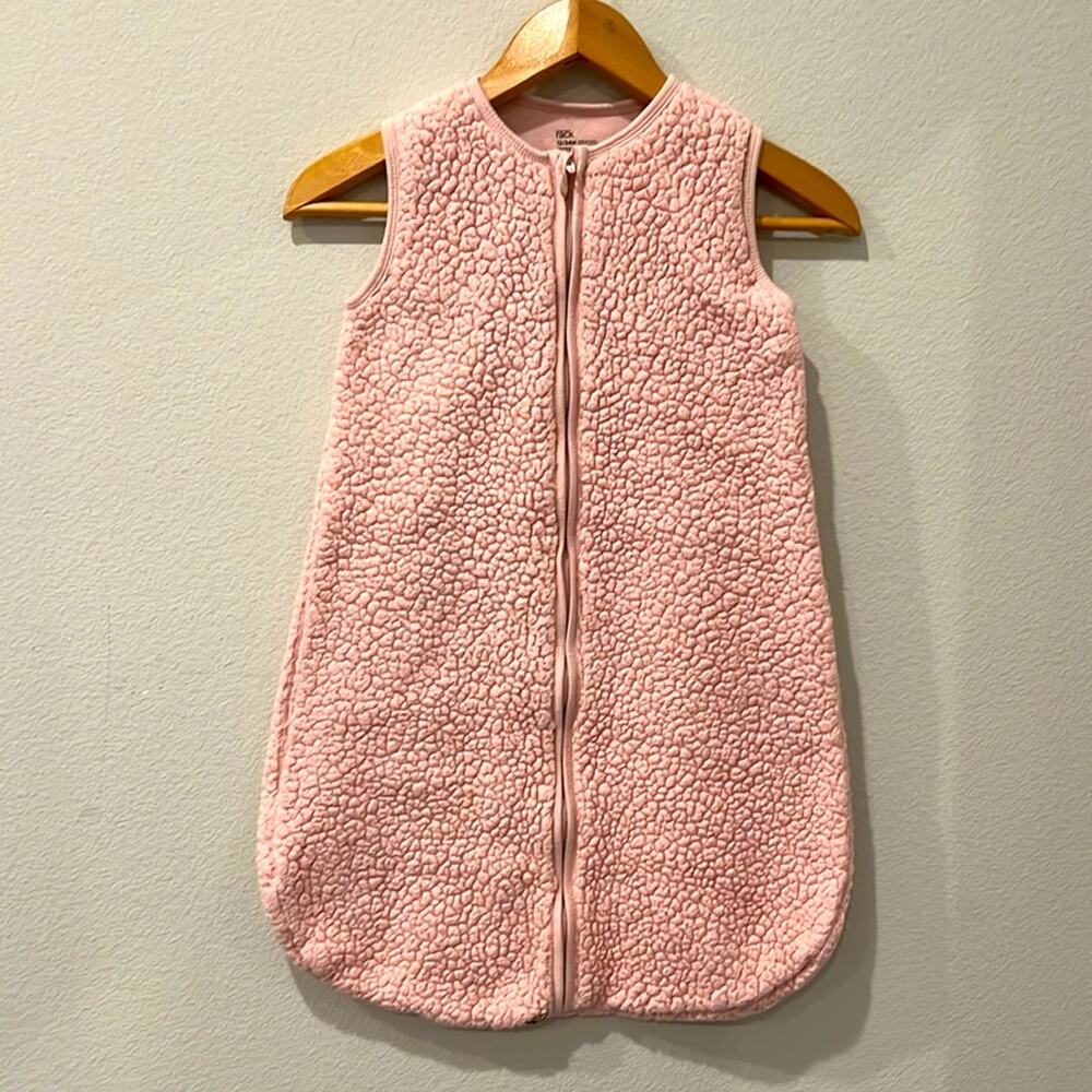 Baby Pink Sherpa‎ 100% Cotton Lined Sleep Sack | 12-24 months